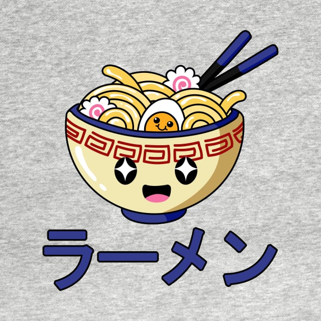 Cute Ramen Bowl - Kawaii ラーメン Blue by NOSSIKKO